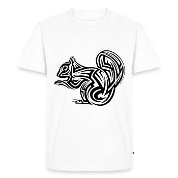 Squirrel Tribal Tattoo - Men's Premium Organic T-Shirt - white - Front - Nico (187cm)