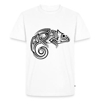 Chameleon Tribal Tattoo - Men's Premium Organic T-Shirt - white - Front - Nico (187cm)