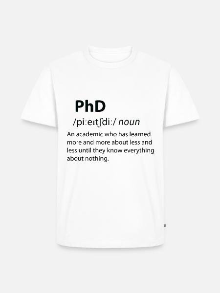 Definition af ph.d.-sjov ordbog - Herre Premium økologisk T-shirt - hvid