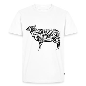 Sheep Tribal Tattoo - Men's Premium Organic T-Shirt - white - Front - Nico (187cm)