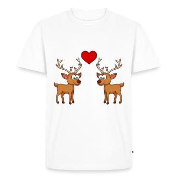 Hirsch Comic Couple Amour - T-shirt Premium bio Homme - blanc - Devant - Nico (187cm)