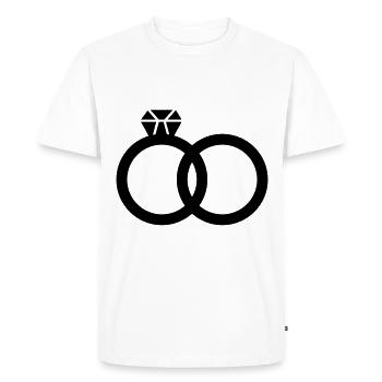 Wedding Rings Ring Wedding - Men's Premium Organic T-Shirt - white - Front - Nico (187cm)