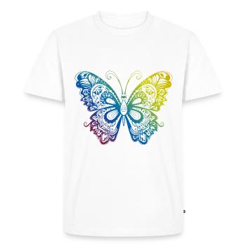 Papillon Mandala Boho - T-shirt Premium bio Homme - blanc - Devant - Nico (187cm)