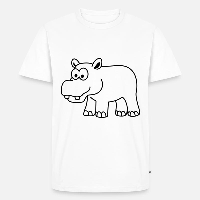 Nilpferd Comic Tier - Männer Premium Bio T-Shirt - Weiß