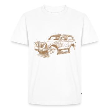 Lada Niva Gold - Männer Premium Bio T-Shirt - Weiß - Vorne - Nico (187cm)