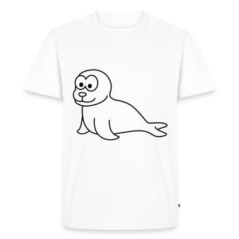 Seal Animal Comic - Men's Premium Organic T-Shirt - white - Front - Nico (187cm)