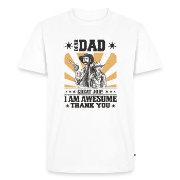 Meilleur papa, fête des pères et anniversaire - T-shirt Premium bio Homme - blanc - Devant - Nico (187cm)