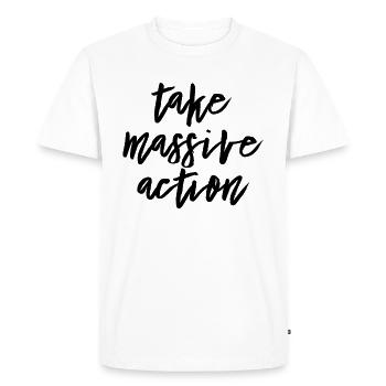 Prendre des mesures massives - T-shirt Premium bio Homme - blanc - Devant - Nico (187cm)
