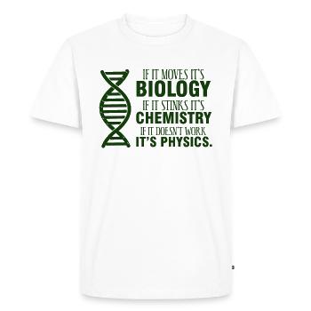 Biologie Biologiste bio enseignant Science Cadeau - T-shirt Premium bio Homme - blanc - Devant - Nico (187cm)
