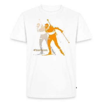Biathlon Biathlet Skilanglauf Schießen Geschenk - Männer Premium Bio T-Shirt - Weiß - Vorne - Nico (187cm)