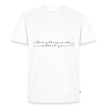 Des phrases drôles | Partenaires - T-shirt Premium bio Homme - blanc - Devant - Nico (187cm)