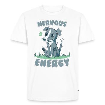Nervous Energy Greyhound - Men's Premium Organic T-Shirt - white - Front - Nico (187cm)