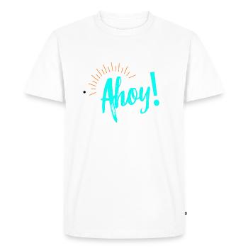 Ahoi, cadeau, idée de cadeau - T-shirt Premium bio Homme - blanc - Devant - Nico (187cm)