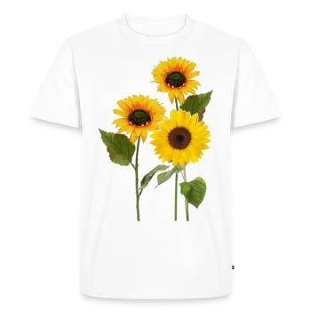 Three sunflowers - Men's Premium Organic T-Shirt - white - Front - Nico (187cm)