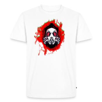 Urban Comic Hero - Funny Fictional Head - Men's Premium Organic T-Shirt - white - Front - Nico (187cm)