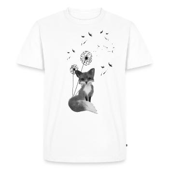 Fox with dandelion - Men's Premium Organic T-Shirt - white - Front - Nico (187cm)