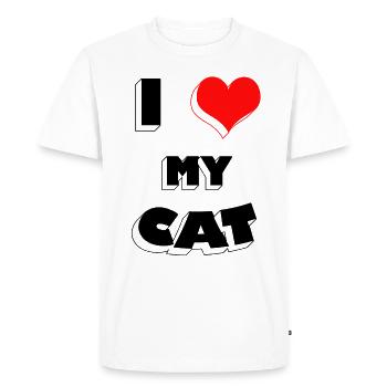 I love my cat - T-shirt Premium bio Homme - blanc - Devant - Nico (187cm)