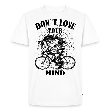 Ne perds pas votre mental vélo vélo vélo - T-shirt Premium bio Homme - blanc - Devant - Nico (187cm)