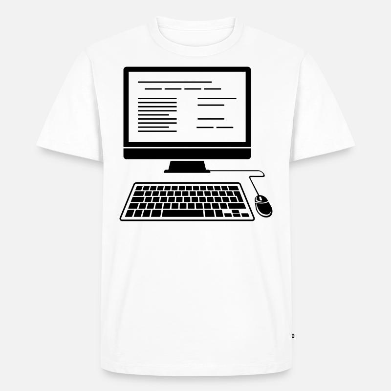 PC Desktop Computer - Männer Premium Bio T-Shirt - Weiß