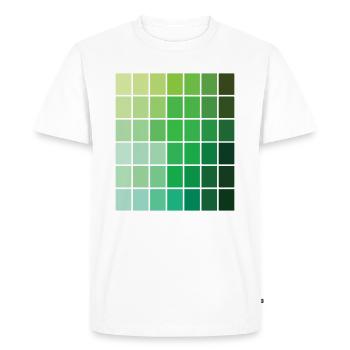 Palette de couleurs vertes tendance - T-shirt Premium bio Homme - blanc - Devant - Nico (187cm)
