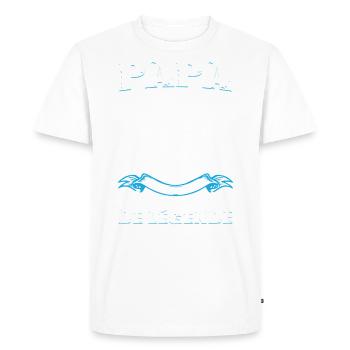 Papa Pêcheur de Légénde - T-shirt Premium bio Homme - blanc - Devant - Nico (187cm)
