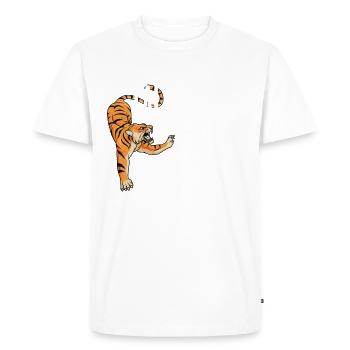 Oeil du Tigre - T-shirt Premium bio Homme - blanc - Devant - Nico (187cm)
