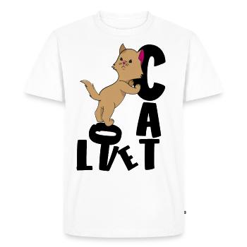 Chat amour chat chat - T-shirt Premium bio Homme - blanc - Devant - Nico (187cm)