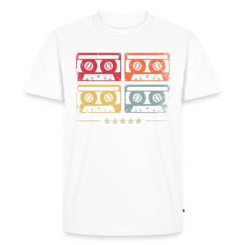 Cassette de mixage de musique vintage - T-shirt Premium bio Homme - blanc - Devant - Nico (187cm)