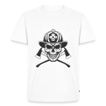 Fire department skull - Men's Premium Organic T-Shirt - white - Front - Nico (187cm)