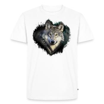 Loup Amour - T-shirt Premium bio Homme - blanc - Devant - Nico (187cm)