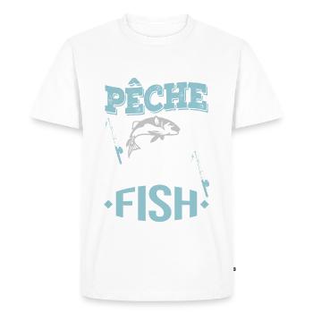 ALLER À LA PÊCHE, SE FISH DU RESTE - T-shirt Premium bio Homme - blanc - Devant - Nico (187cm)