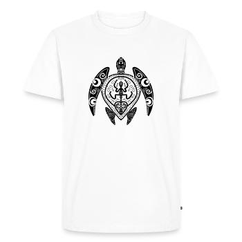Polynesian Turtle - T-shirt Premium bio Homme - blanc - Devant - Nico (187cm)