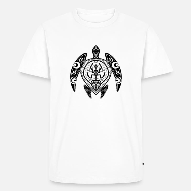 Polynesische Schildkröte - Männer Premium Bio T-Shirt - Weiß