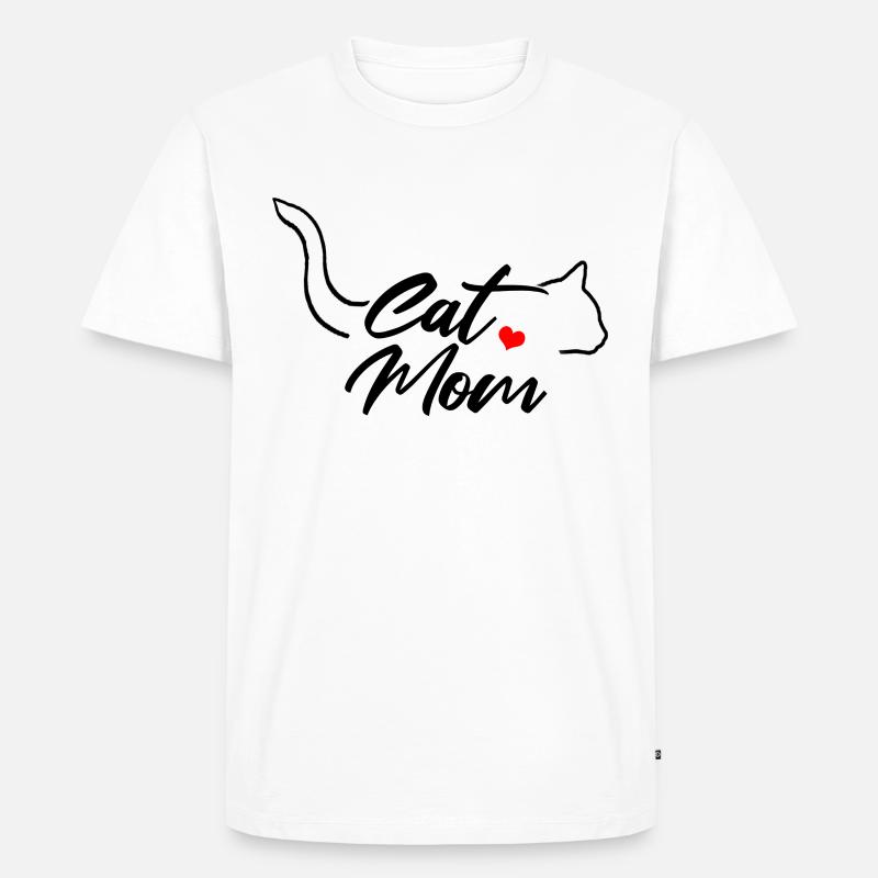 Die Katzenmutter Miezekatze Katze - Männer Premium Bio T-Shirt - Weiß