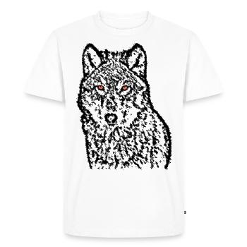 Wolf With Red Eyes - Men's Premium Organic T-Shirt - white - Front - Nico (187cm)