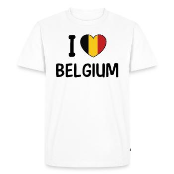 Body baby flag I love Belgium - Men's Premium Organic T-Shirt - white - Front - Nico (187cm)