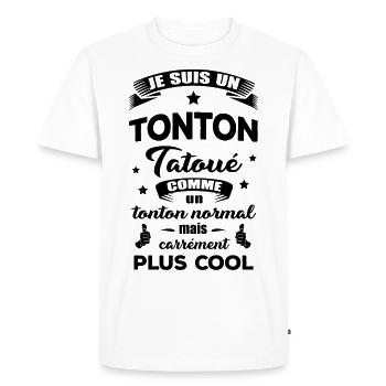 TONTON TATOUÉ - T-shirt Premium bio Homme - blanc - Devant - Nico (187cm)