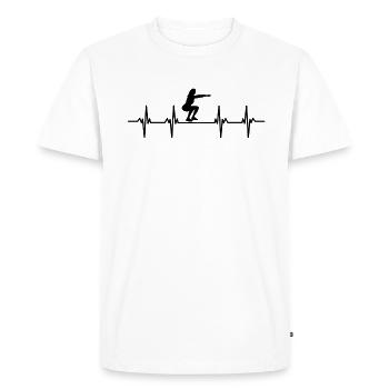 Musculation Gym fitness sport Entraînement - T-shirt Premium bio Homme - blanc - Devant - Nico (187cm)
