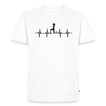 Musculation Gym fitness sport Entraînement - T-shirt Premium bio Homme - blanc - Devant - Nico (187cm)