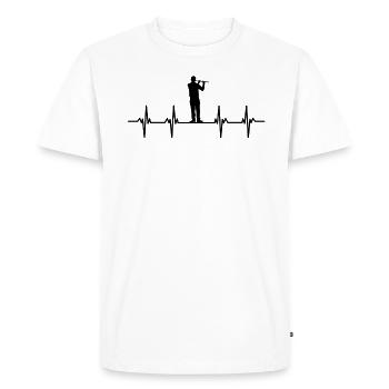 Flûte Flûte Flûte Flûtiste Joueur de Flûte Flûte Flûte - T-shirt Premium bio Homme - blanc - Devant - Nico (187cm)