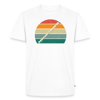 Flute Recorder Flutist Flute Player Flute - Men's Premium Organic T-Shirt - white - Front - Nico (187cm)