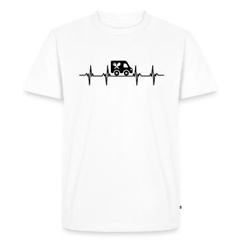 Food Trucker Cook Cook Food Wheels Devise Food - T-shirt Premium bio Homme - blanc - Devant - Nico (187cm)