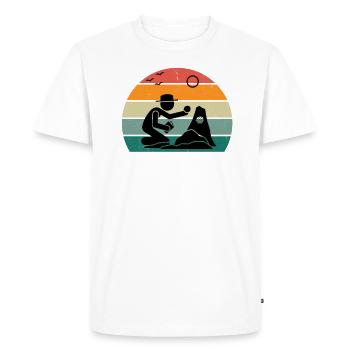 Geocaching Treasure Hunt GPS Lost Places Search - Men's Premium Organic T-Shirt - white - Front - Nico (187cm)