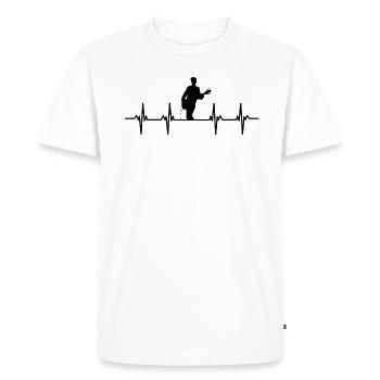 Guitariste Guitariste Guitariste Guitariste Guitare Basse - T-shirt Premium bio Homme - blanc - Devant - Nico (187cm)