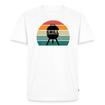 Griller Barbeque Bratwurst Steak Coal BBQ Grill - Men's Premium Organic T-Shirt - white - Front - Nico (187cm)