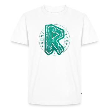 Rune vikings Raidho futhark - T-shirt Premium bio Homme - blanc - Devant - Nico (187cm)