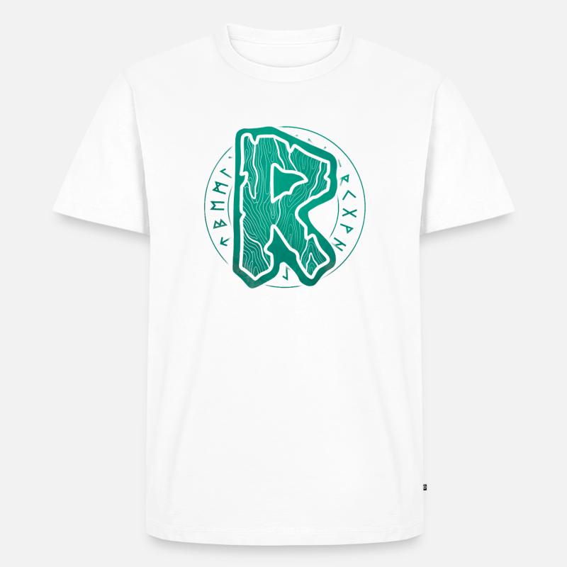 Viking Rune Raidho futhark - Men's Premium Organic T-Shirt - white