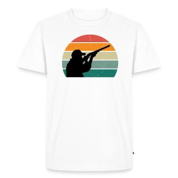 Chasseur Chasse Horn Chasse Chasse Chasse Forêt Sauvage ForestEr - T-shirt Premium bio Homme - blanc - Devant - Nico (187cm)
