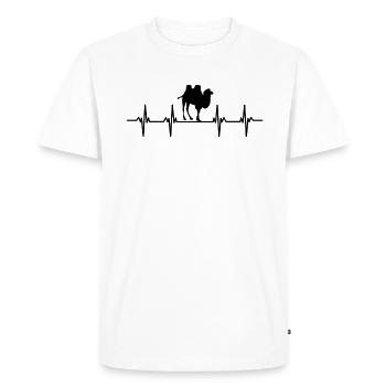 Les chameaux piétinent les animaux désert Arabia Dromadaire Camel - T-shirt Premium bio Homme - blanc - Devant - Nico (187cm)