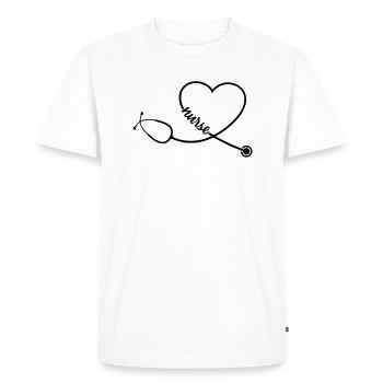 Aide à la guérison Infirmière en santé - T-shirt Premium bio Homme - blanc - Devant - Nico (187cm)